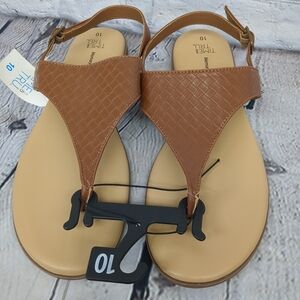 Time and Tru Women's Tan Woven Sandals